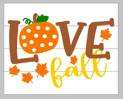 Love fall with pumpkin and leaves