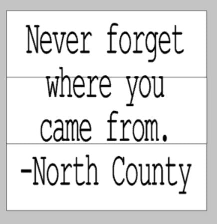 Never forget where you came from with County/City