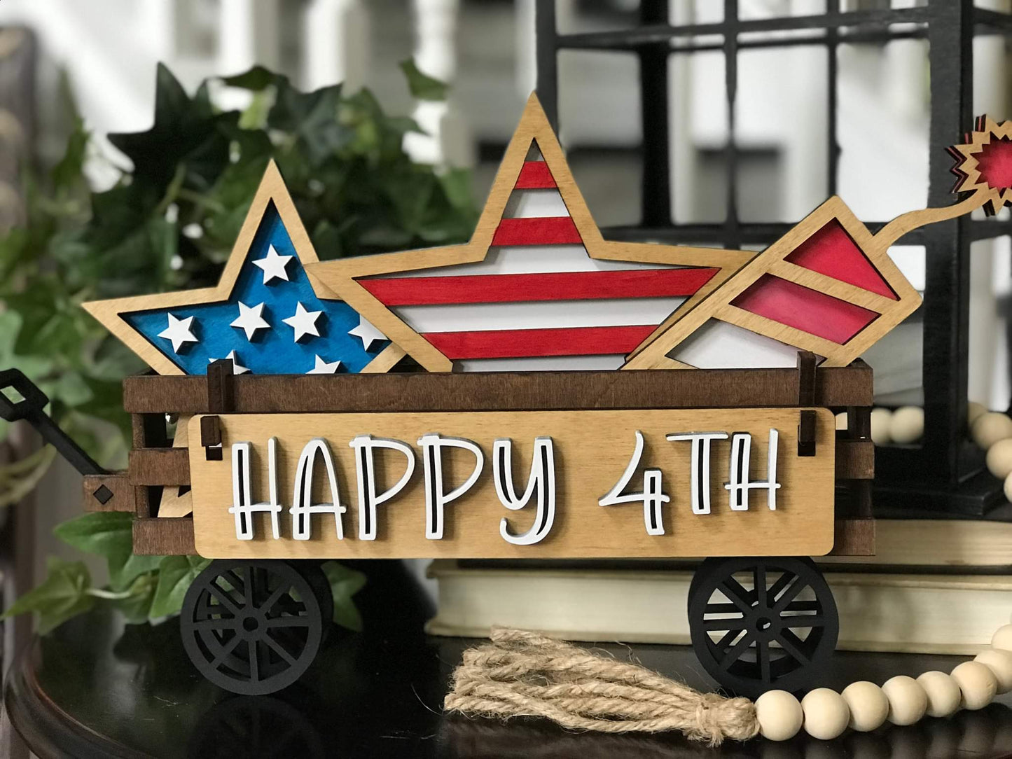 3d Interchangeable Wagon INSERTS - Summer and Patriotic