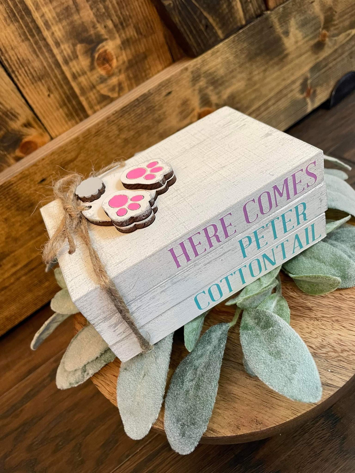 Tiered Tray Mini Book Stack - Here comes peter cottontail