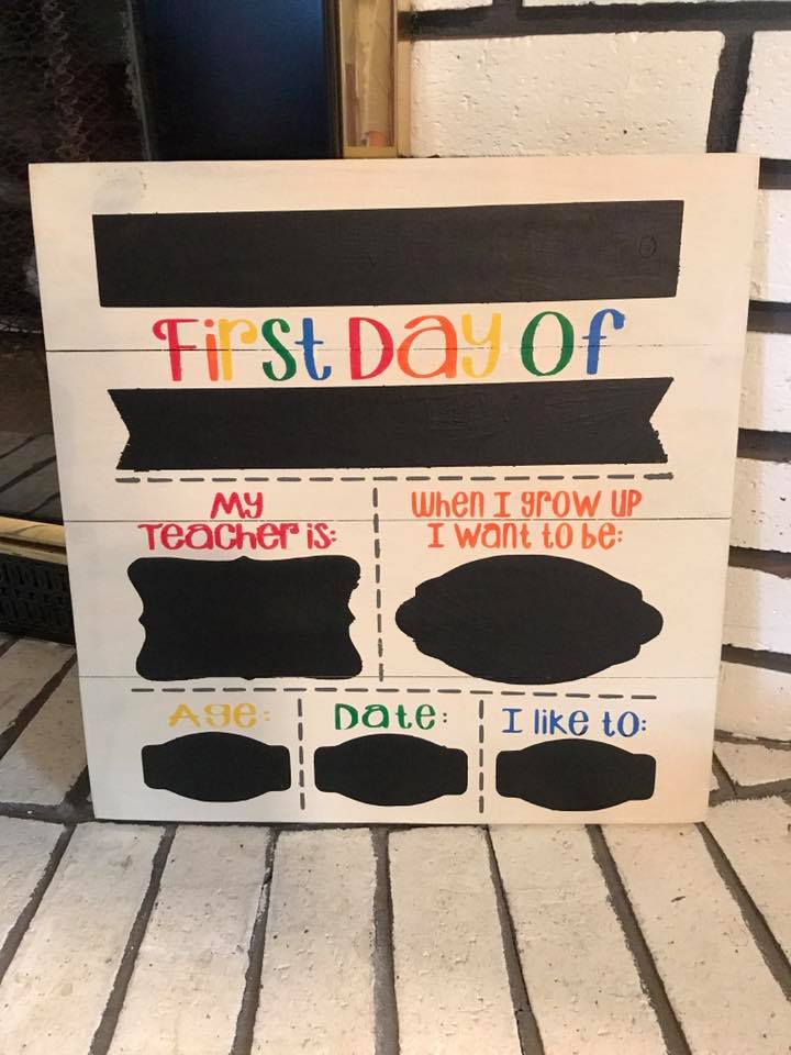 First day of school chalkboard